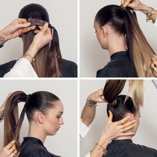 BALMAIN Catwalk Ponytail Memory®Hair Straight 55cm Dip Dye 6 Soft Blue - Image 2