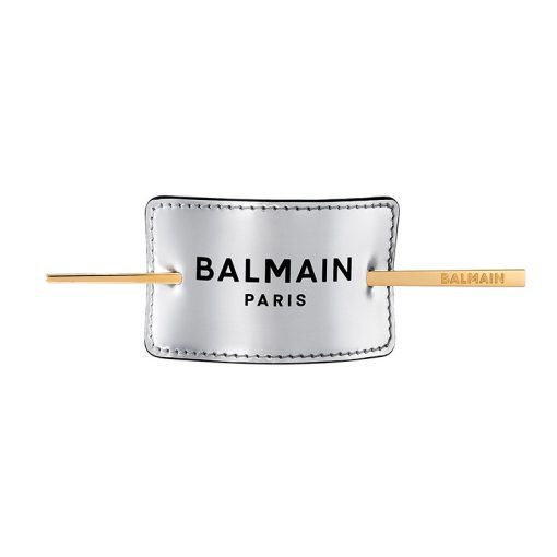 BALMAIN HAIR hõbedane, nahast juukseklamber / Hair Barrette Silver Vintage
