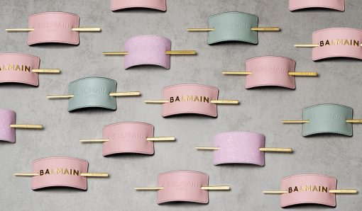 BALMAIN HAIR nahast juukseklamber kuldne BALMAIN, roosa / Leather Hair Barrette Golden BALMAIN Pink - Image 2