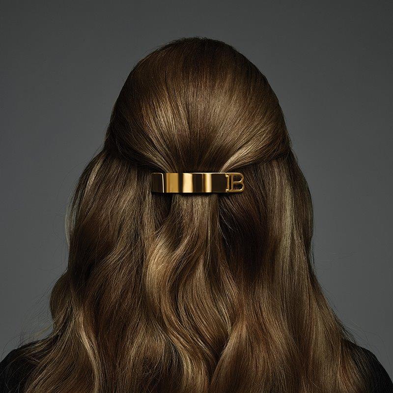 BALMAIN HAIR 18K kullaga juukseklamber B-logo, L / Barrette Gold B-Logo, L - Image 5