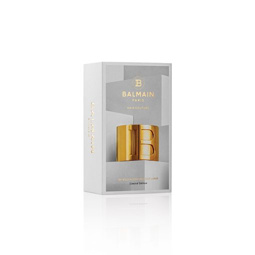 BALMAIN HAIR 18K kullaga juukseklamber L / Barrette Golden B-logo, L - Image 7