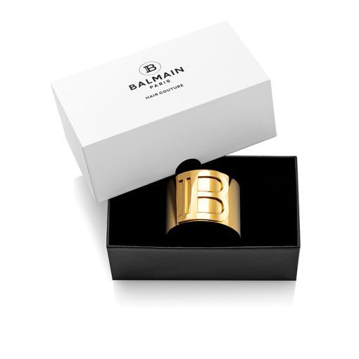 BALMAIN HAIR 18K kullaga juukseklamber L / Barrette Golden B-logo, L - Image 6
