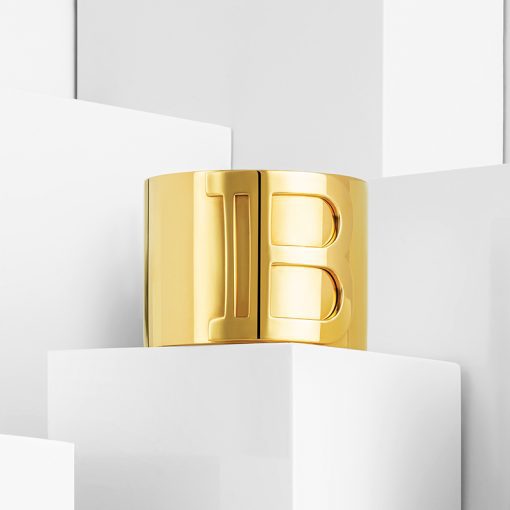BALMAIN HAIR 18K kullaga juukseklamber L / Barrette Golden B-logo, L - Image 2