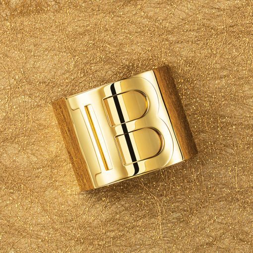 BALMAIN HAIR 18K kullaga juukseklamber L / Barrette Golden B-logo, L - Image 5