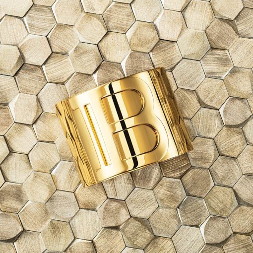BALMAIN HAIR 18K kullaga juukseklamber L / Barrette Golden B-logo, L - Image 4