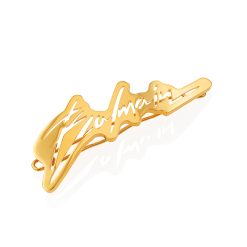 BALMAIN HAIR 18K kullaga Signatuur logo, juukseklamber M / Slide Signature Logo 18K Gold, M