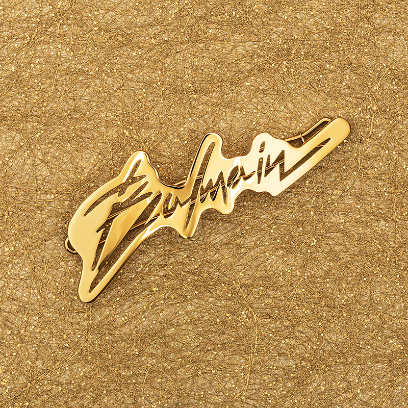 BALMAIN HAIR 18K kullaga Signatuur logo, juukseklamber M / Slide Signature Logo 18K Gold, M - Image 3