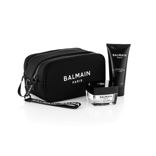 BALMAIN HAIR neopreenist must kosmeetikakott toodetega / LE Homme Pouch Black