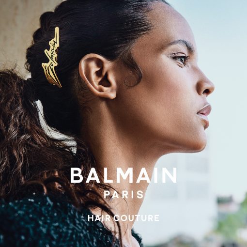 BALMAIN HAIR 18K kullaga Signatuur logo, juukseklamber M / Slide Signature Logo 18K Gold, M - Image 6