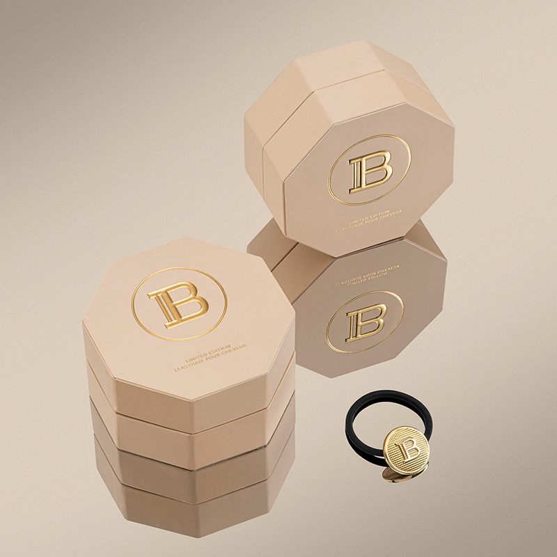 BALMAIN HAIR 18K kullaga kullatud juuksekumm / Golden Elastique BALMAIN B-logo - Image 4