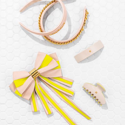 BALMAIN HAIR napa nahast juukseklamber neoon XL / Barrette Bow, Neon, XL - Image 4