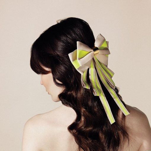 BALMAIN HAIR napa nahast juukseklamber neoon XL / Barrette Bow, Neon, XL - Image 5