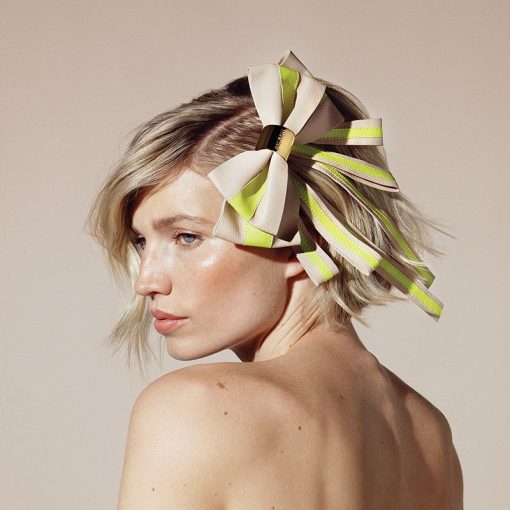BALMAIN HAIR napa nahast juukseklamber neoon XL / Barrette Bow, Neon, XL - Image 6