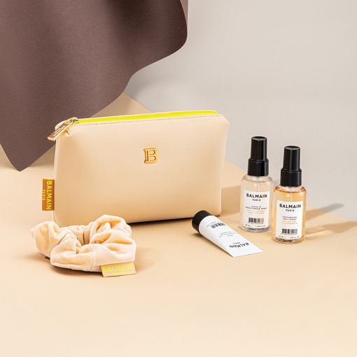 BALMAIN HAIR neopreenist kosmeetikakott beež / Cosmetic Bag Light Brown SS22 - Image 3