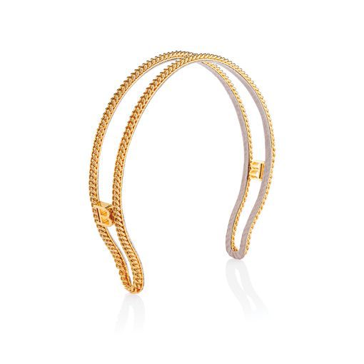 BALMAIN HAIR 18K kullatud kett-peavõru, L / Pont des Arts Golden Headband, L