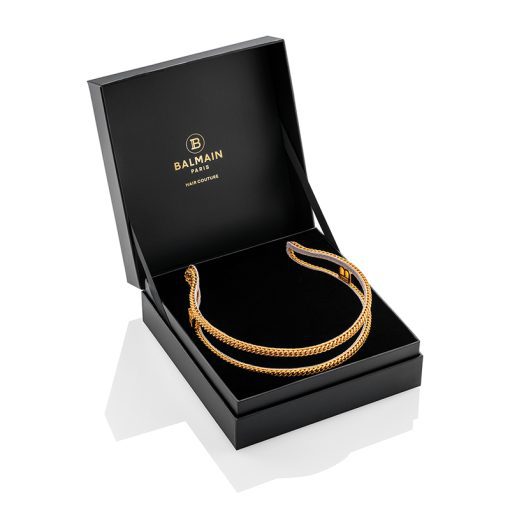 BALMAIN HAIR 18K kullatud kett-peavõru, L / Pont des Arts Golden Headband, L - Image 2