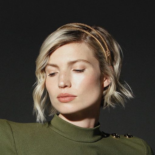 BALMAIN HAIR 18K kullatud kett-peavõru, L / Pont des Arts Golden Headband, L - Image 4