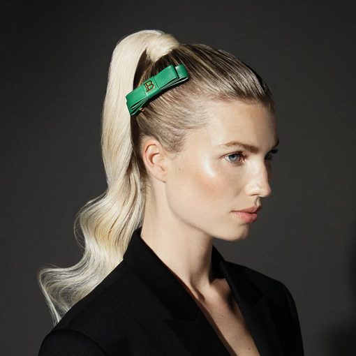 BALMAIN HAIR lipsuga juukseklamber roheline / Barrette Bow Gold & Green - Image 6