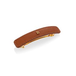 BALMAIN HAIR nahaga kaetud juukseklamber pruun L / Riviera Barrette Cognac, L