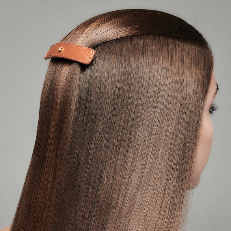 BALMAIN HAIR nahaga kaetud juukseklamber pruun L / Riviera Barrette Cognac, L - Image 3