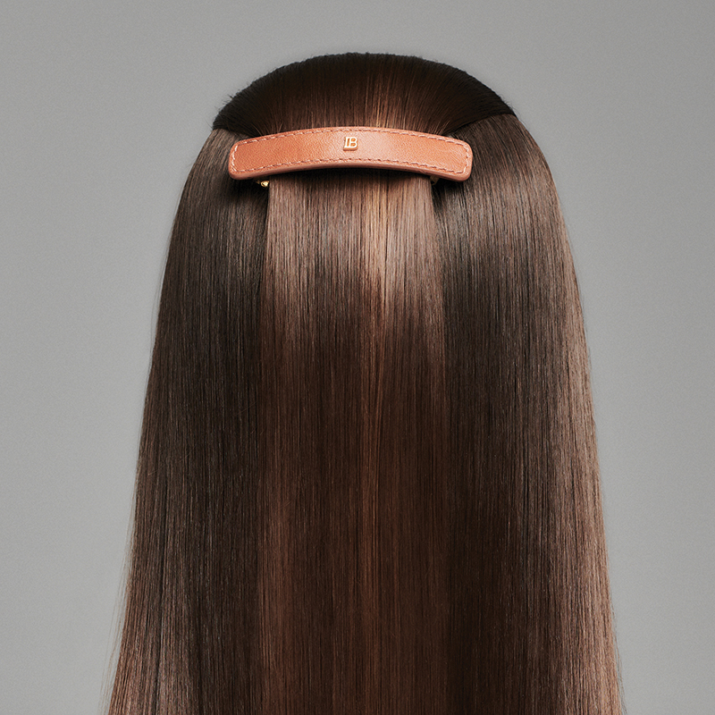 BALMAIN HAIR nahaga kaetud juukseklamber pruun L / Riviera Barrette Cognac, L - Image 4