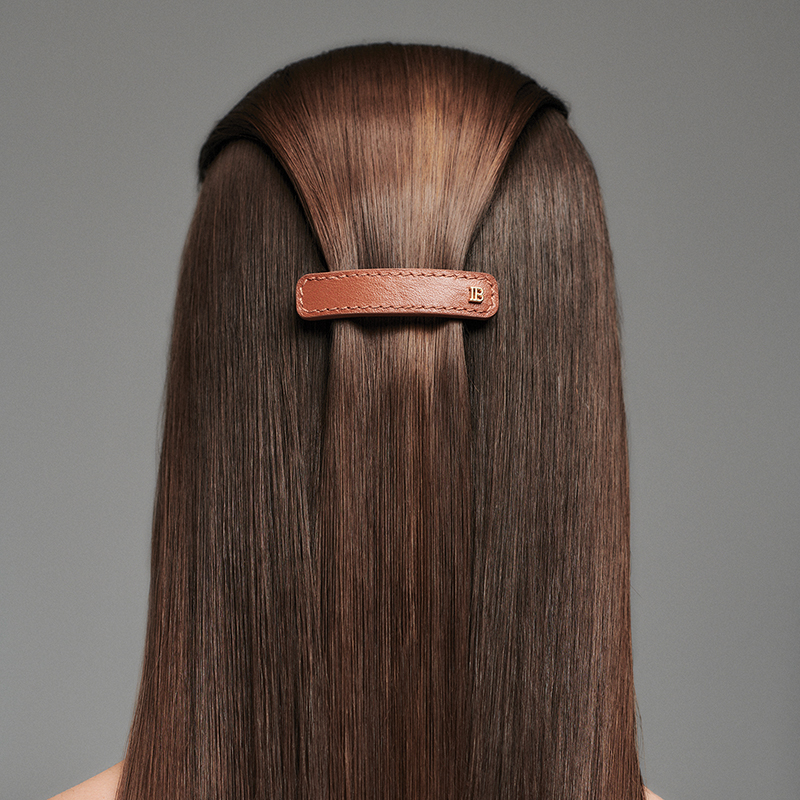 BALMAIN HAIR nahaga kaetud juukseklamber pruun M / Riviera Barrette Cognac M - Image 3