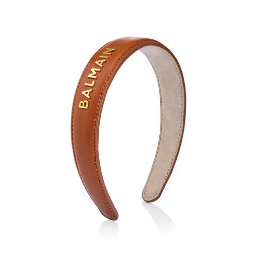 BALMAIN HAIR pruunist nahast peavõru L / Riviera Headband Cognac, L