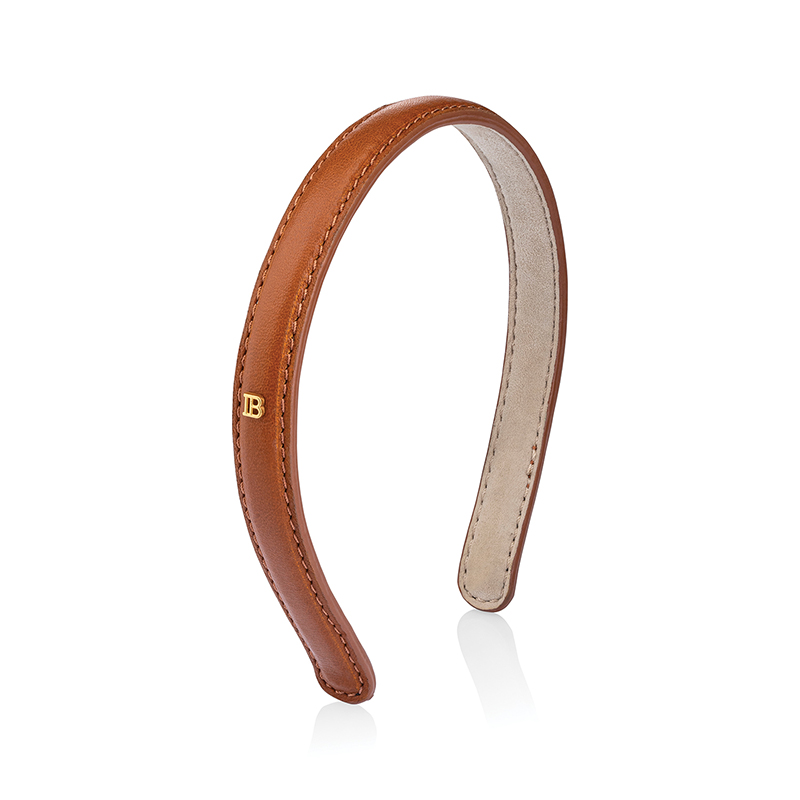 BALMAIN HAIR pruunist nahast peavõru M / Riviera Headband Cognac, M