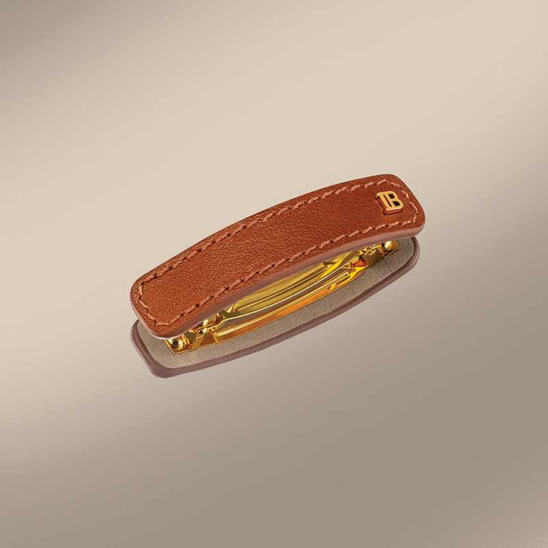 BALMAIN HAIR nahaga kaetud juukseklamber pruun M / Riviera Barrette Cognac M - Image 2