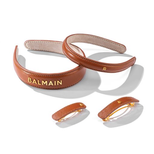 BALMAIN HAIR nahaga kaetud juukseklamber pruun M / Riviera Barrette Cognac M - Image 4