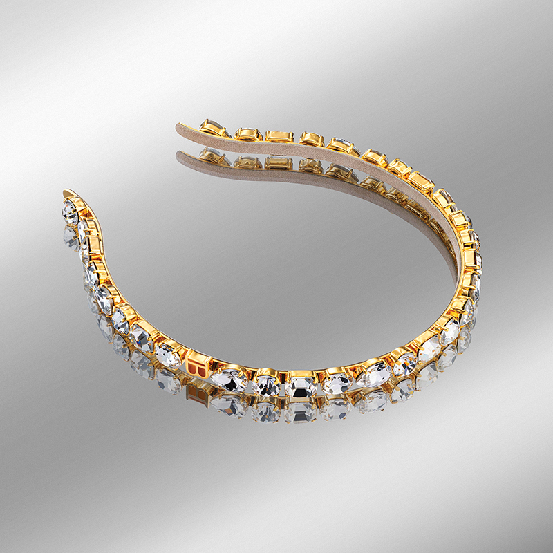 BALMAIN HAIR 18K kullaga peavõru Swarovski kristallidega / Swarovski Crystal Eclat Headband, Gold - Image 2