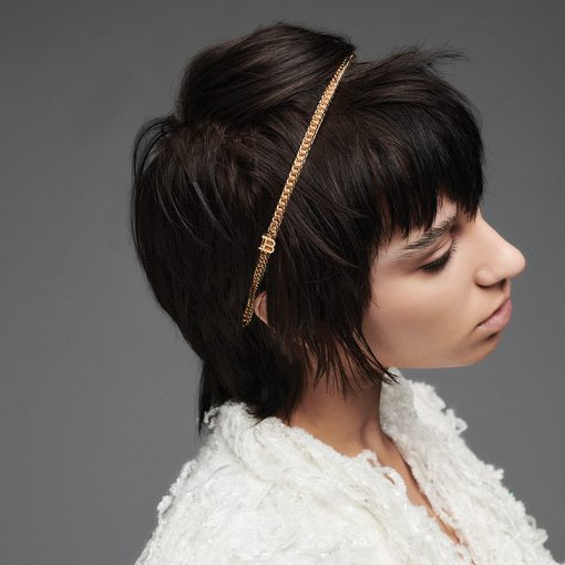 BALMAIN HAIR 18K kullatud kett-peavõru, M / Pont des Arts Golden Headband, M - Image 2