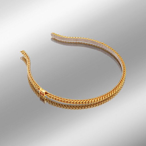 BALMAIN HAIR 18K kullatud kett-peavõru, M / Pont des Arts Golden Headband, M - Image 3