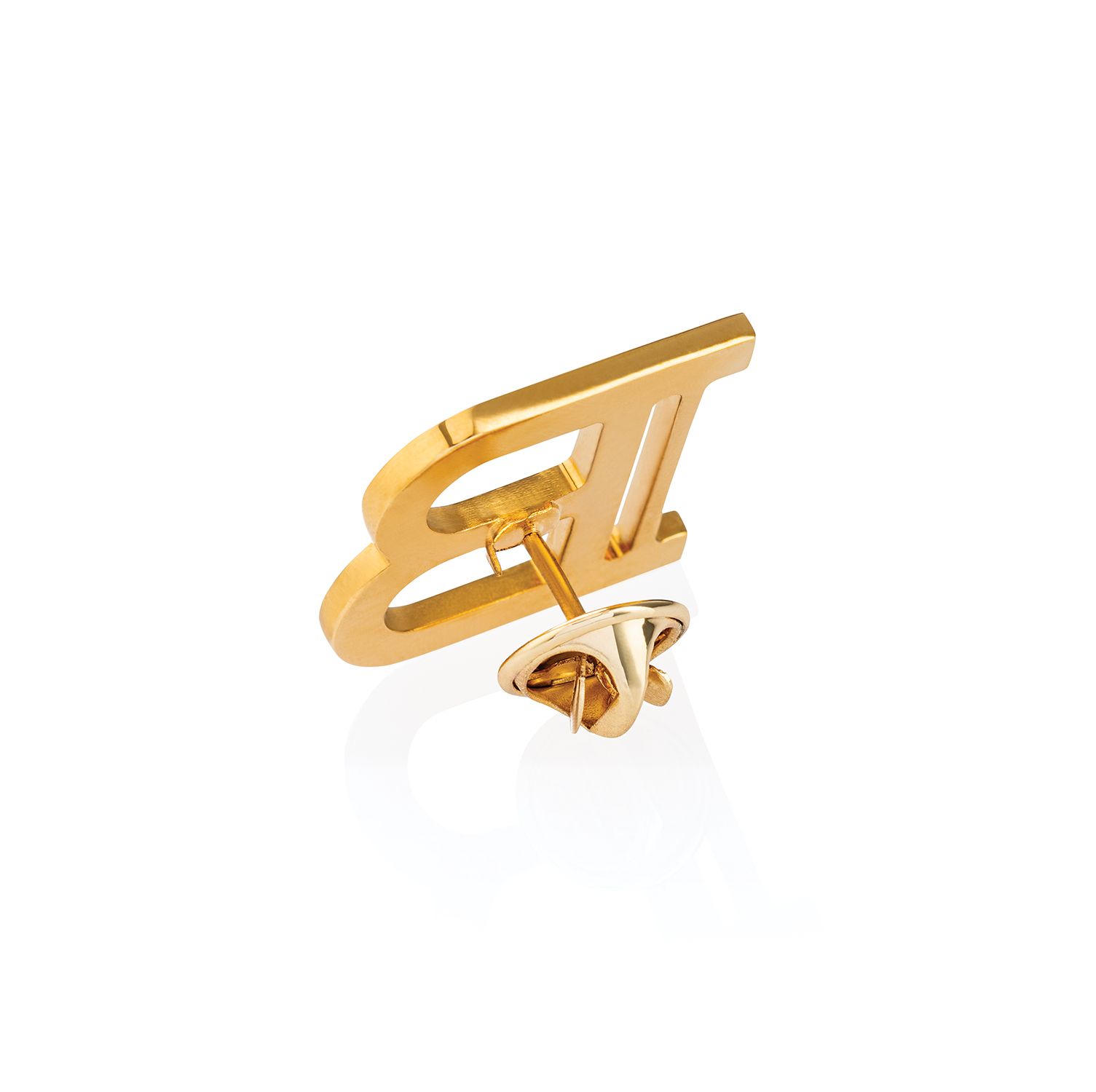 BALMAIN HAIR 18K kullaga kaetud signatuur rinnamärk / 18K gold plated signature brooch - Image 2