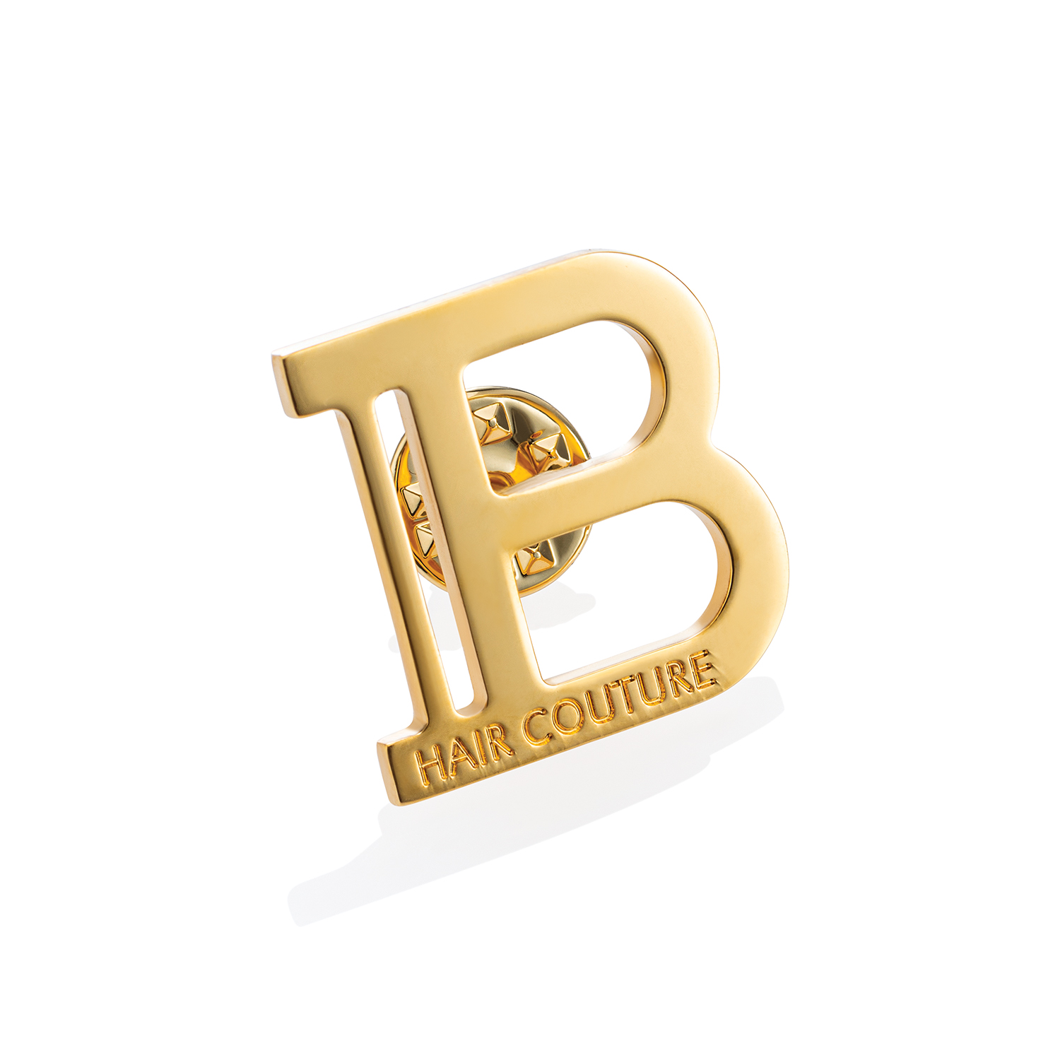 BALMAIN HAIR 18K kullaga kaetud signatuur rinnamärk / 18K gold plated signature brooch