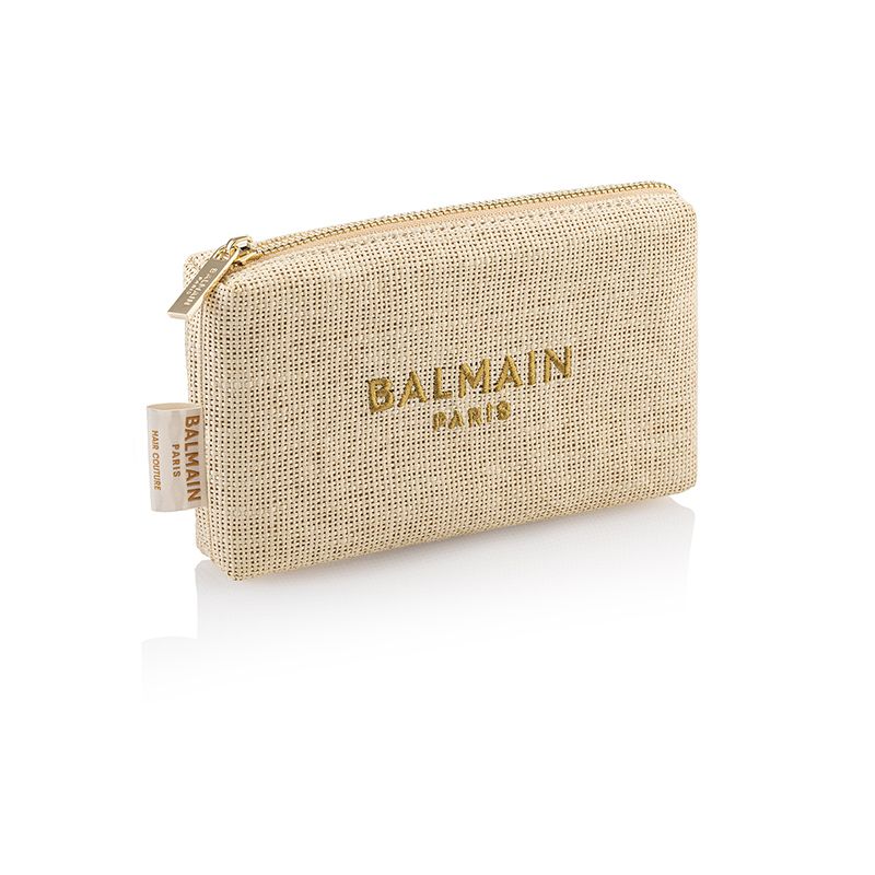 BALMAIN HAIR raffia materjalist kosmeetikakott / Raffia Cosmetic Bag with 2 products - Image 2