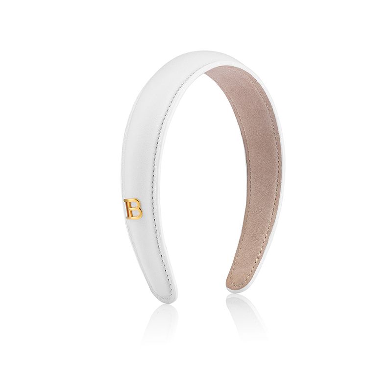 BALMAIN HAIR nahast peavõru valge / Limited Edition Legacy Leather Puffed Headband