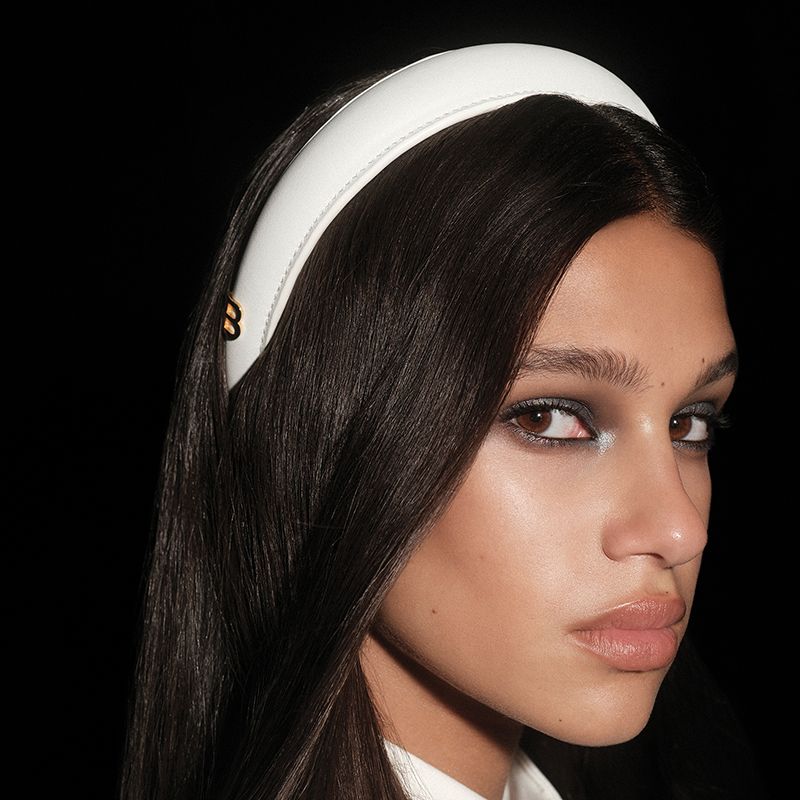 BALMAIN HAIR nahast peavõru valge / Limited Edition Legacy Leather Puffed Headband - Image 2