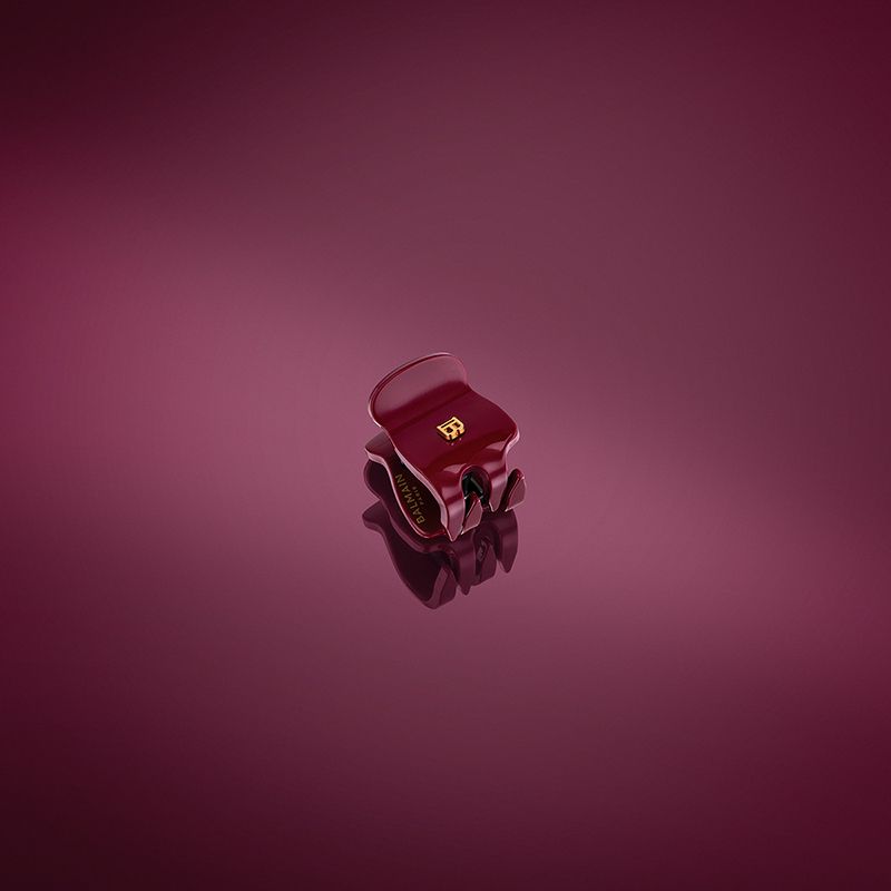 BALMAIN HAIR juukseklamber krabi Velvet Burgundy XS / Pince à Cheveux Velvet Burgundy XS - Image 2