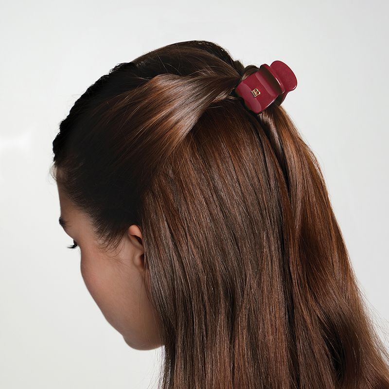 BALMAIN HAIR juukseklamber krabi Velvet Burgundy XS / Pince à Cheveux Velvet Burgundy XS - Image 3