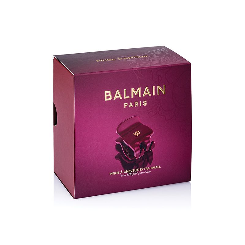 BALMAIN HAIR juukseklamber krabi Velvet Burgundy XS / Pince à Cheveux Velvet Burgundy XS - Image 5