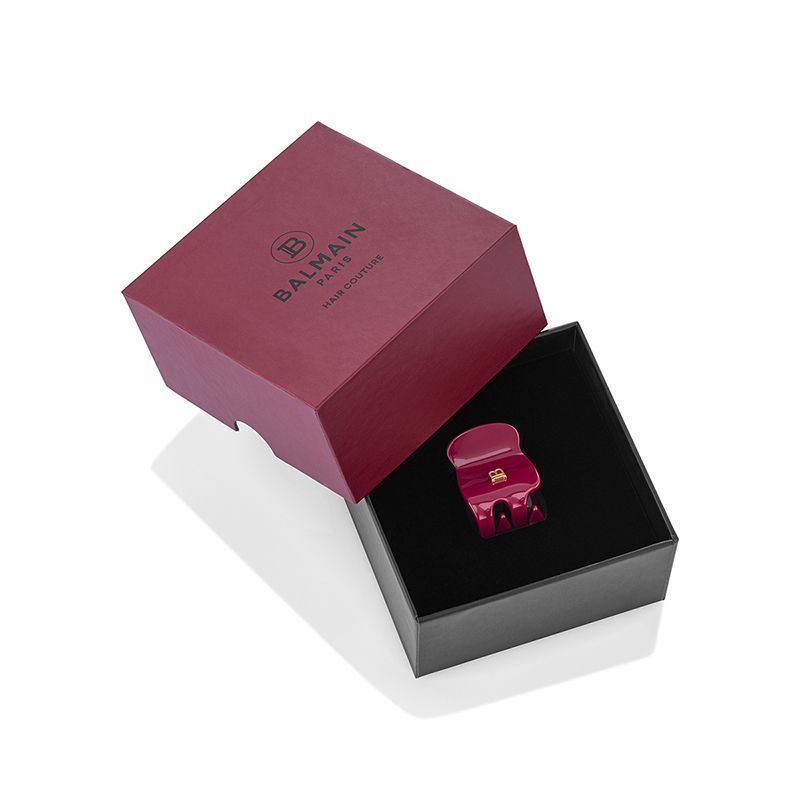 BALMAIN HAIR juukseklamber krabi Velvet Burgundy XS / Pince à Cheveux Velvet Burgundy XS - Image 4