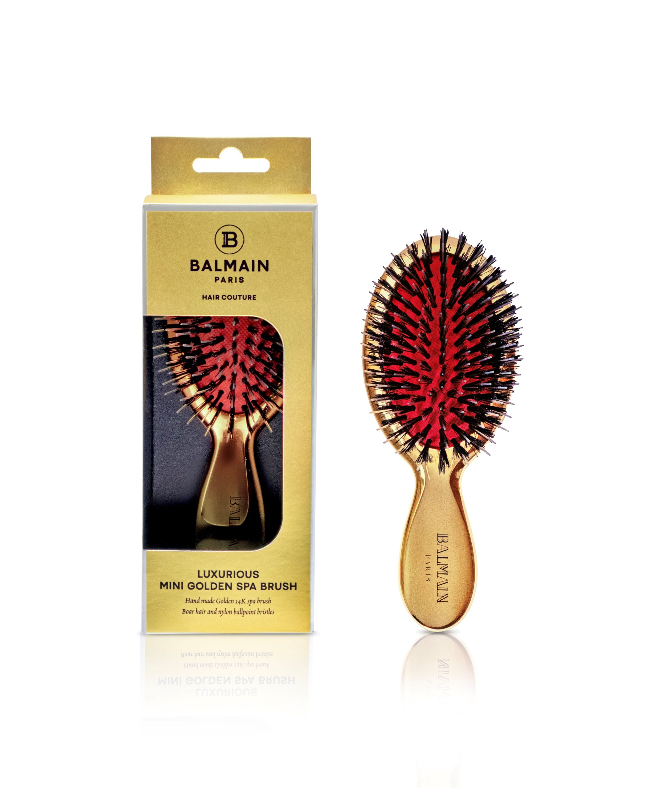 BALMAIN HAIR 18K kullaga kaetud mini juuksehari / Mini Golden Spa Brush