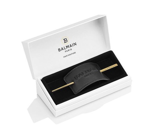 BALMAIN HAIR Juukseaksessuaar nahast must logoga/ Genuine Leather Signature Hair Barrette Black with Logo - Image 2