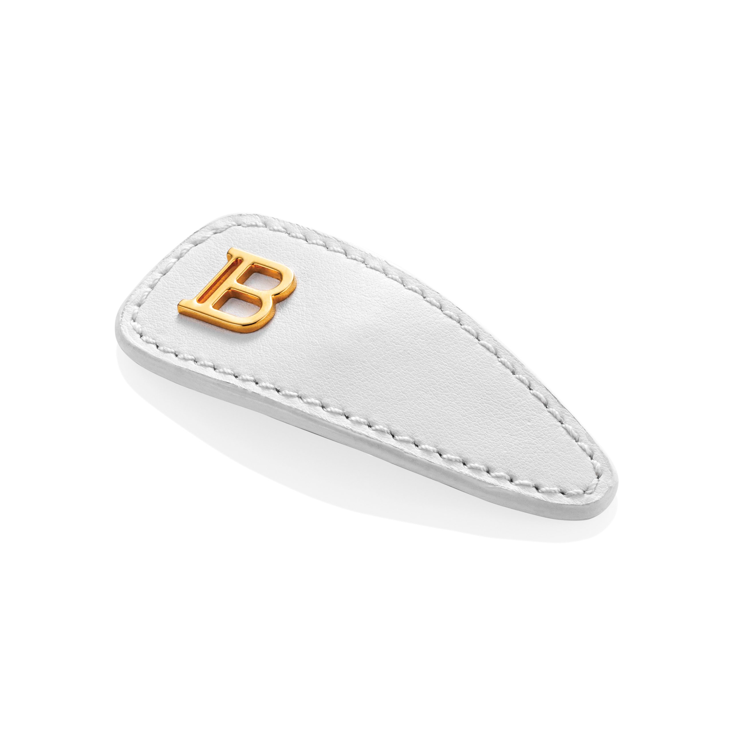 BALMAIN HAIR nahast juukseklamber valge / Printemps Leather Snap Hair Clip White