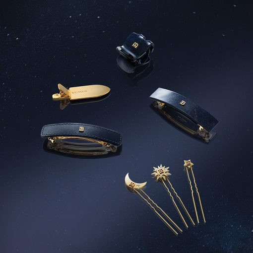 BALMAIN HAIR nahast juukseklamber Cosmic Sapphire L / Barrette Cosmic Sapphire L - Image 4