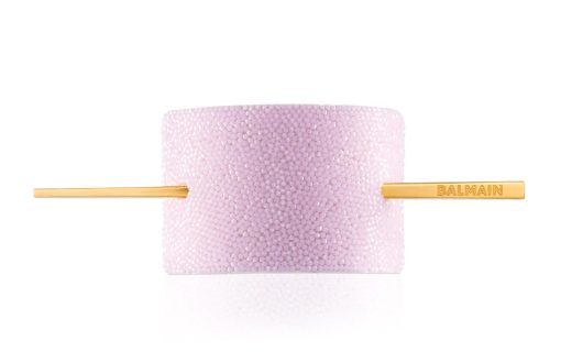 BALMAIN HAIR 18K kullaga kaetud juukseaksessuaar kristallidega roosa värvi /Pink Crystal Hair Barrette Gold plated hair pin
